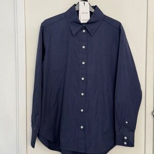 REISS navy oversized button down shirt SIZE 2